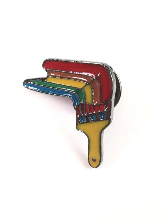 Collectable pin - paint brush with rainbow